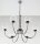 Lustre moderne verre métal chrome noir 6-flmg