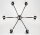 Lustre moderne verre métal chrome noir 6-flmg