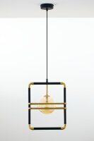 Suspension moderne métal verre en ambre G9...