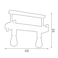 Plafonnier industriel métal bois L:45 cm E27...