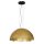 Grande lampe &agrave; suspendre tissu E27 en or &Oslash;60 cm rond &eacute;l&eacute;gant