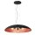 Grande lampe &agrave; suspendre tissu E27 noir cuivre &Oslash;100 cm rond