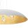 Grande lampe à suspendre tissu E27 blanc or Ø100 cm rond