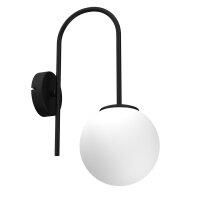 Applique Métal Verre Noir Blanc E14 Boule...