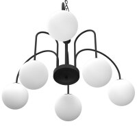Lampe à suspendre 6 flammes verre métal...