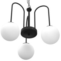 Suspension 3 flammes verre métal E14 Ø51 cm...