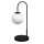 Lampe de chevet métal verre E14 52 cm noir blanc