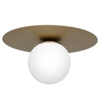 Plafonnier verre métal or Ø35 cm rond E14...
