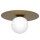 Plafonnier verre métal or Ø35 cm rond E14 faible éblouissement