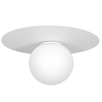 Plafonnier verre métal blanc Ø35 cm rond...