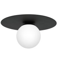 Plafonnier Verre Métal Noir Ø35 cm rond...