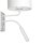 Applique murale Blanc Tissu Bras de lecture E27 G9 H:38 cm faible éblouissement