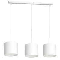Suspension Blanc Tissu M&eacute;tal E27 75 cm long...