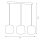 Suspension Blanc Tissu Métal E27 75 cm long anti-éblouissement