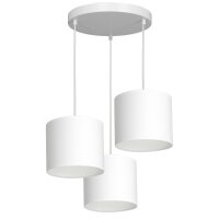 Suspension Blanc Tissu M&eacute;tal E27 L:45 cm faible...