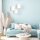 Suspension Blanc Tissu Métal E27 L:45 cm faible éblouissement