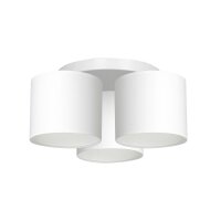Plafonnier Blanc Tissu M&eacute;tal E27 rond &Oslash;45...