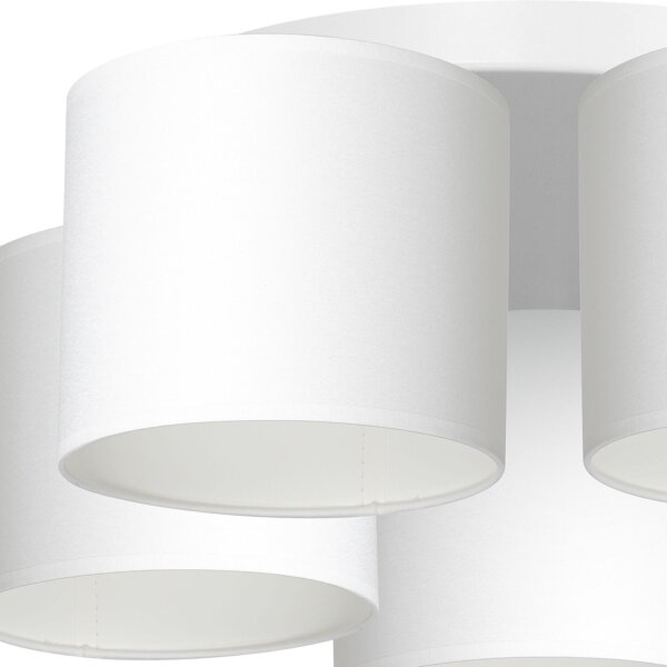 Plafonnier Blanc Tissu Métal E27 Ø58 cm faible éblouissement