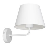 Applique murale Blanc Abat-jour en tissu M&eacute;tal E27...
