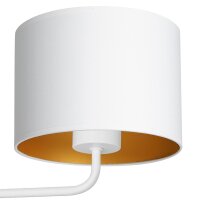 Applique Blanc Or Tissu Métal E27 H:24 cm faible...