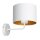 Applique Blanc Or Tissu Métal E27 H:24 cm faible éblouissement