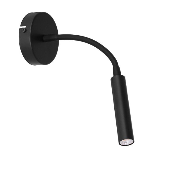 Spot mural métal G9 accentué P:35 cm bras flexible noir