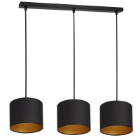 Lampe &agrave; suspendre Noir Or Tissu M&eacute;tal L:75...