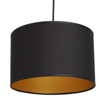 Lampe à suspendre Noir Or Tissu Métal L:75...