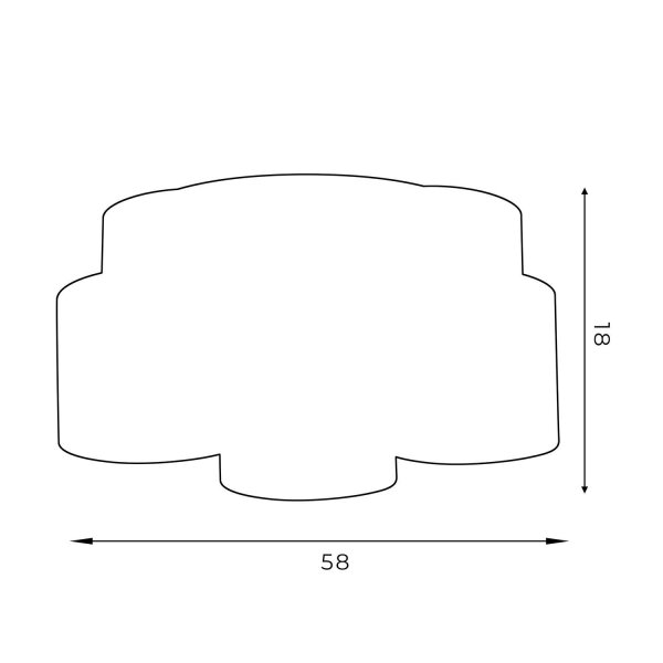 Plafonnier Tissu Métal Noir Or E27 rond Ø58 cm