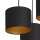 Lampe à suspendre Noir Or Tissu Métal 3-flamme anti-éblouissement