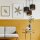 Lampe à suspendre Noir Or Tissu Métal 3-flamme anti-éblouissement