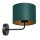 Applique P&eacute;trole Or Tissu M&eacute;tal H:23 cm E27 confortable