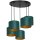 Blendarme Lampe &agrave; suspendre p&eacute;trole or tissu m&eacute;tal 5-flmg
