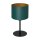 Lampe de chevet tissu m&eacute;tal H:34 cm E27 p&eacute;trole or