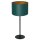 Lampe de chevet tissu m&eacute;tal H:56 cm E27 p&eacute;trole or