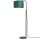 Lampadaire petit m&eacute;tal tissu 151 cm E27 p&eacute;trole or