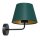 Applique P&eacute;trole Or Tissu M&eacute;tal P:20 cm E27 conique