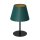 Lampe de chevet tissu m&eacute;tal 34 cm p&eacute;trole or conique
