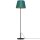 Lampadaire m&eacute;tal tissu 154 cm E27 p&eacute;trole or conique