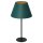 Lampe de chevet tissu m&eacute;tal 56 cm p&eacute;trole or conique