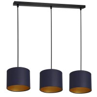 Lampe &agrave; suspendre Bleu Or Tissu M&eacute;tal E27...