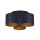 Plafonnier Tissu M&eacute;tal Bleu Or &Oslash;45 cm faible &eacute;blouissement