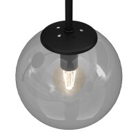 Applique Métal Verre Noir Gris Fumé Laiton E14
