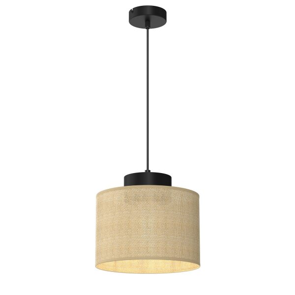 Lampe à suspendre jute métal Ø25 cm rond E27 naturel