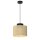 Lampe &agrave; suspendre jute m&eacute;tal &Oslash;25 cm rond E27 naturel