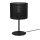 Lampe de table ronde en m&eacute;tal E27 34 cm de haut en noir