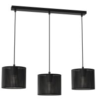 Suspension m&eacute;tal noir 75 cm E27 Loft 3 flammes