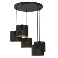Suspension en noir or &Oslash;58 cm E27 Loft 5 flammes