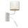Applique murale m&eacute;tal blanc or E27 G9 bras de lecture interrupteur