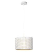 Lampe &agrave; suspendre m&eacute;tal blanc or &Oslash;25...